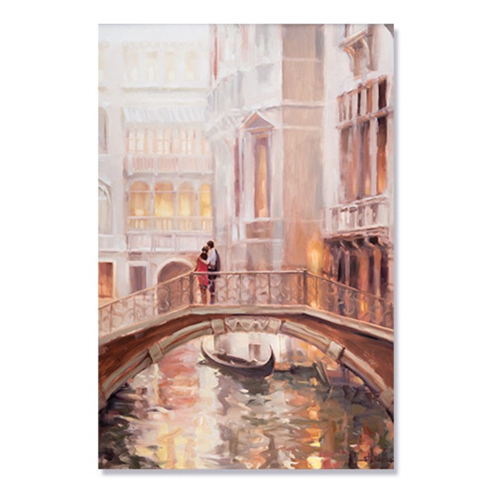 Olaszország, Velence, Híd, Épületek - Vászonkép, 60 x 90 cm