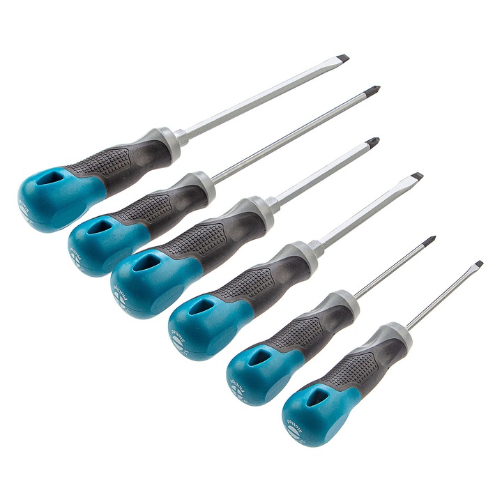Комплект отвертки GROSS, 6 бр., Трикомпонентна дръжка