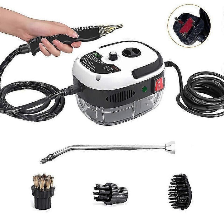 Curatator cu aburi portabil 2500W FU-K0276-20260831-4809, 3 bar, abur uscat 105°C, pistol de mana cu accesorii (perii, tija extinsa), negru/alb