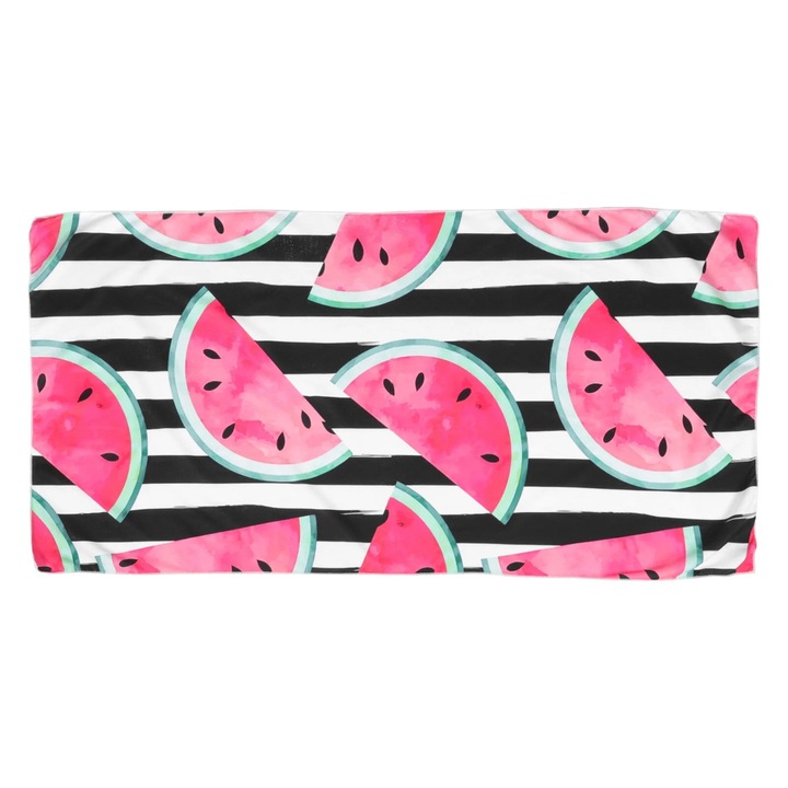 ZYBLSSBB, prosop de plaja din poliester compact cu uscare rapida, model felii de pepene, Multicolor, LSM913-BCS0394240