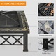 Focar de gradina Corenia QRE-1001079 3-in-1 (vatra, gratar si racitor) din otel vopsit, rezistent la 500°C, negru, 76 x 47 cm