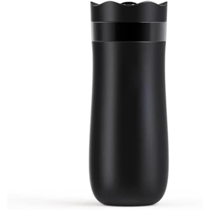 Cafetieră portabilă cu presă franceză, 320 ml, inox, neagră