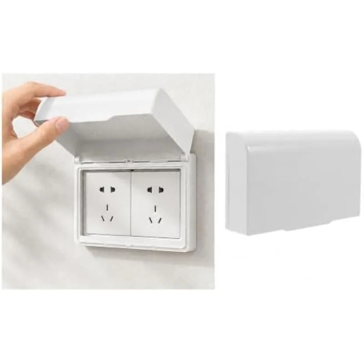 Capac pentru priza electrica de exterior, rezistent la intemperii, design autoadeziv, multicolor
