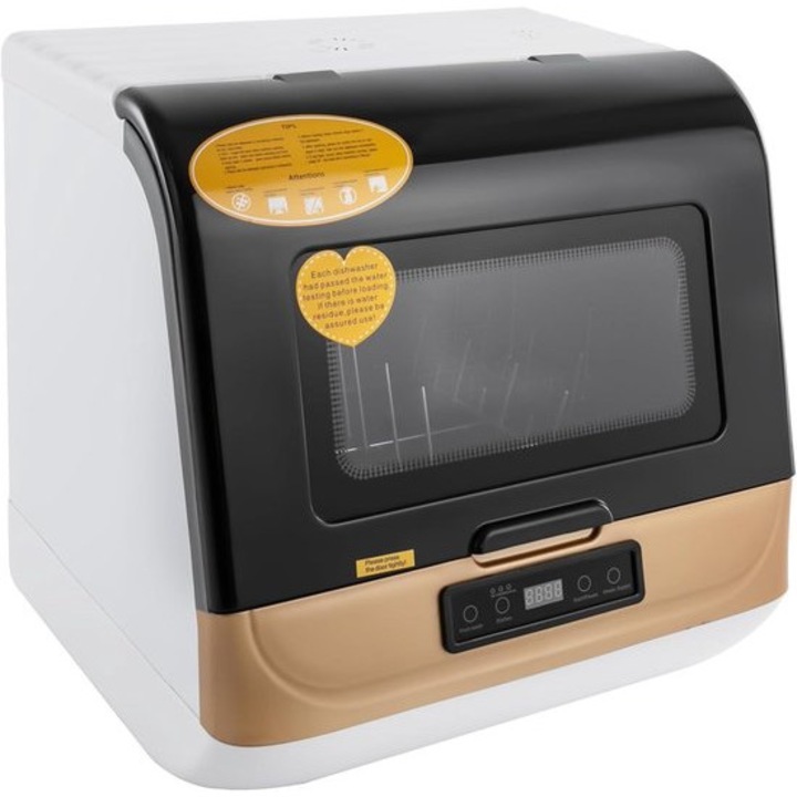Masina de spalat vase portabila Corenia QRE-1003253, 800W, Clasa energie A, 3 programe, touchscreen, capacitate 12-20 piese (4-6 seturi), Multicolor, 45 x 40 x 44.8 cm
