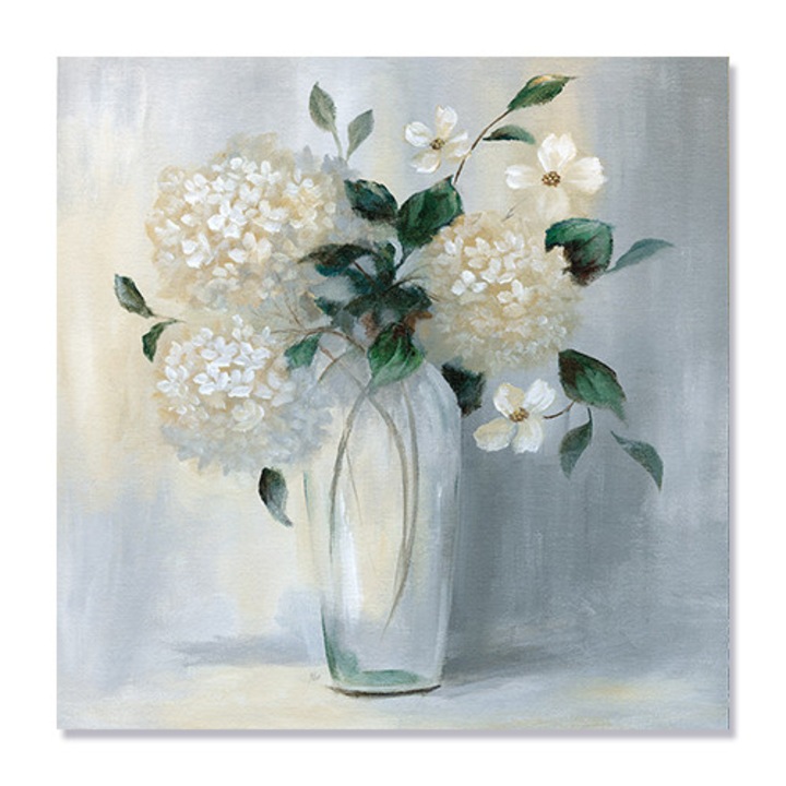 Virágok, Hortenzia - Vászonkép, 100 x 100 cm