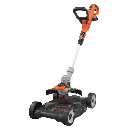 Pachet coasa cu acumulator Power Select Black & Decker STC1820CM, 18V, 28 cm, 1 acumulator, 2.0 Ah, fir automat + baza de tuns Iarba
