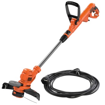 Trimmer de tuns gazon/iarba electric Black & Decker BESTA530C10, putere 550W, latime de taiere 30 cm, prelungire automata a firului AFS, contine: prelungitor 10 metri