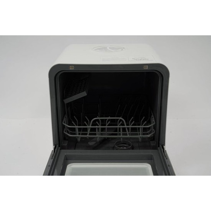 Masina de spalat vase compacta de masa Corenia QRE-1006807, 4 moduri de spalare, rezervor apa 6 l, uscare automata, 1100 W, Clasa E, 41 x 46 x 46 cm, alb