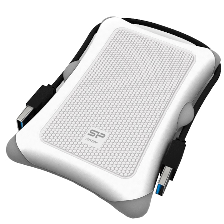 HDD extern portabil Silicon Power Armor A30 1TB, Anti-shock, USB 3.0, Alb
