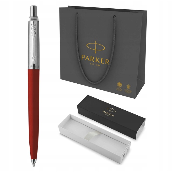 Елегантна химикалка Parker червена с кутия и подаръчна торбичка