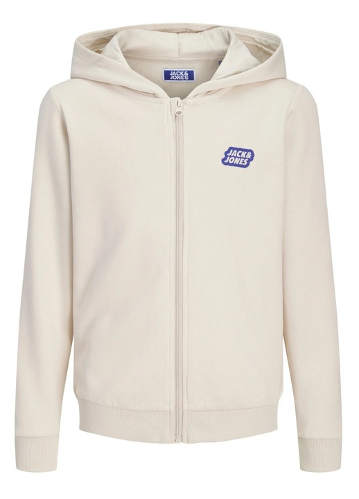 Jack & Jones Суитшърт за момчета с качулка и цип, Regular Fit, JJAMI, Бежов