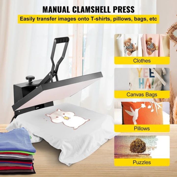 Presa termica Corenia QRE-1014747 clamshell manual, 15 x 15 inch (38 x 38 cm), 1200W, tava teflonata Teflon, timer si reglaj temperatura digital, alb