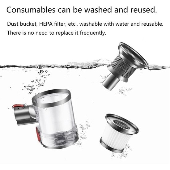 Aspirator vertical Corenia QRE-1014436, fara fir, fara sac, cu unitate de mana detasabila si filtru HEPA lavabil, auriu