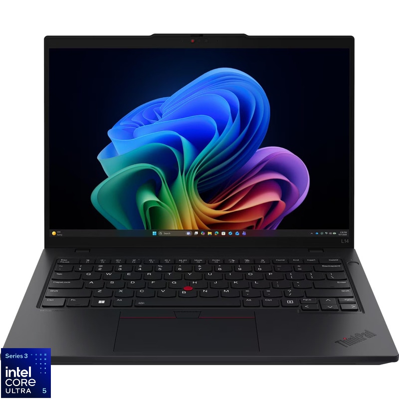 Laptop Lenovo 14'' ThinkPad L14 Gen 7, WUXGA IPS, Procesor Intel® Core™ Ultra 5 325 (12M Cache, up to 4.50 GHz), 16GB DDR5, 512GB SSD, Intel Graphics, Win 11 Pro, Black