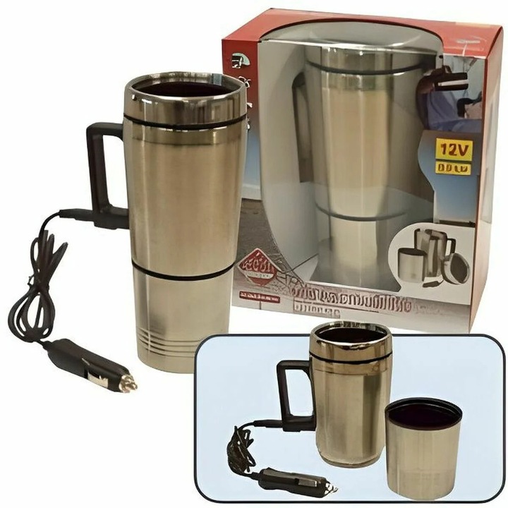 Incalzitor/cana pentru masina HTC EQUIPEMENT 12V, inox, gri, model 3513762214815, 5 L