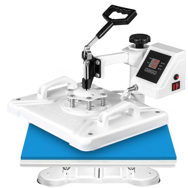 Presa termica Corenia QRE-1014840 5-in-1, platou 30 x 38 cm, 1250 W, temperatura 0–232°C, accesorii pentru sapca, cana, farfurie o12,7 cm si incaltaminte, alb