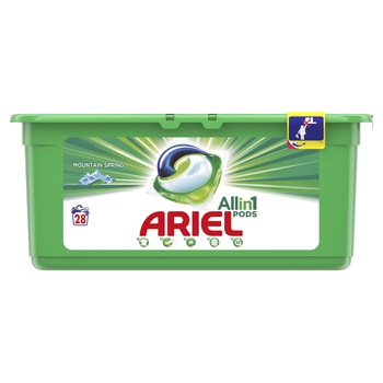 Detergent capsule Ariel All in One PODS Mountain Spring, 28 spalari Detergent capsule Ariel All in One PODS Mountain Spring, 28 spalari