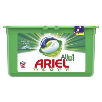 Detergent capsules Ariel All in One PODS Mountain Spring, 40 spalari