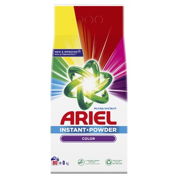 Detergent de rufe pudra Ariel Color 8 kg, 80 spalari