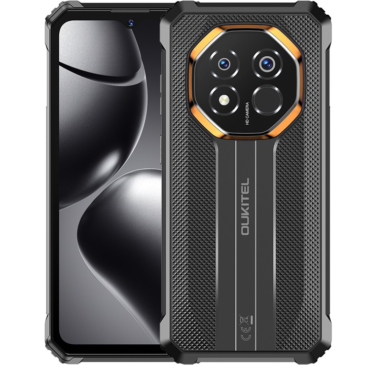 Telefon mobil Oukitel G7, Dual SIM, 4G, 6.52" HD+ 90Hz, Octa-Core T615, 4GB RAM, 64GB, 10600mAh, Android 16, Black