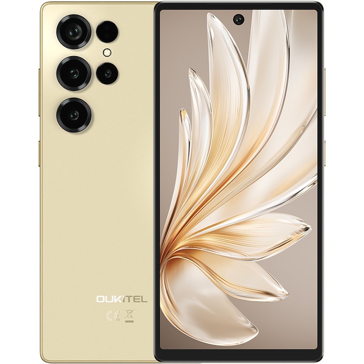 Telefon mobil Oukitel C66, 4G, Dual SIM, 6.73" 120Hz, Octa-Core T615, 8GB RAM, 256GB, NFC, Camera 64MP, Senzor Amprenta, 5000mAh, Android 16, Gold