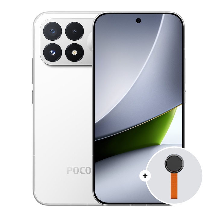 Telefon POCO F9 Pro, 12GB RAM, 256GB, AMOLED 6.59", 200MP, 6330mAh, 185Hz, Tehnologie Sound by Bose, Alb