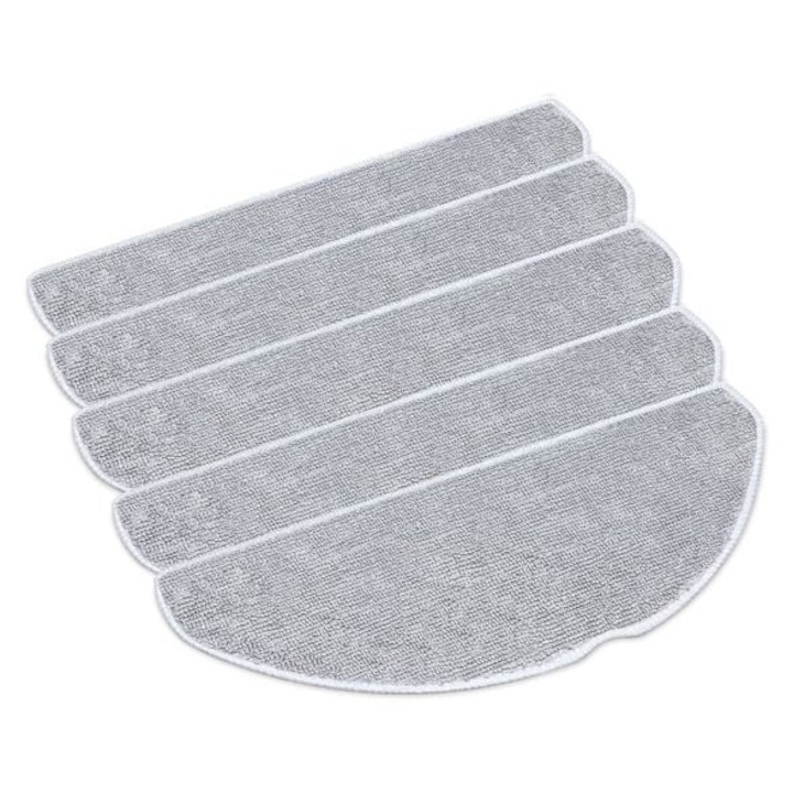 Lavete mop pentru robot aspirator compatibile Tapo RVA301 / RV30 Plus / RV20, microfibra-poliester, gri, 5 buc