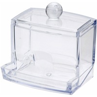 Suport pentru Betisoare pentru Urechi, pentru Baie, Decoratiuni Baie, NAGO, Material Plexiglas, 9 x 7 x 9 cm, Transparent