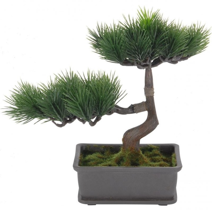 Bonsai artificial 23cm verde inchis tip pin