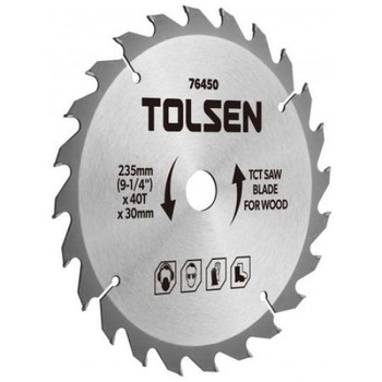 Panza circular pentru lemn 115mm/22.2mm ax cu 40 dinti cu pastile vidia TOLSEN Panza circular pentru lemn 115mm/22.2mm ax cu 40 dinti cu pastile vidia TOLSEN