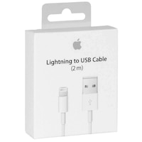 Cablu de date / incarcare Apple original pentru iPhone cu conector lightning si ambalaj, lungime 2 metri, alb, + HAPPY MAGNET BIBILEL, BBL113