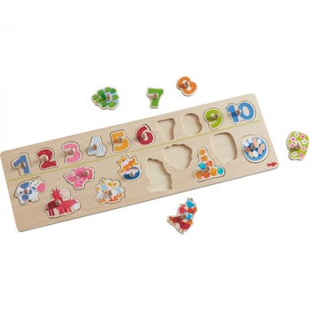 Joc tip puzzle, Haba, Animals by Numbers, 20 piese, 2ani+ Joc tip puzzle, Haba, Animals by Numbers, 20 piese, 2ani+