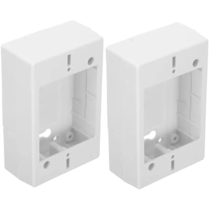 2 Piezas Caja de Superficie para Interruptor 118 Americana, Abs Blanco