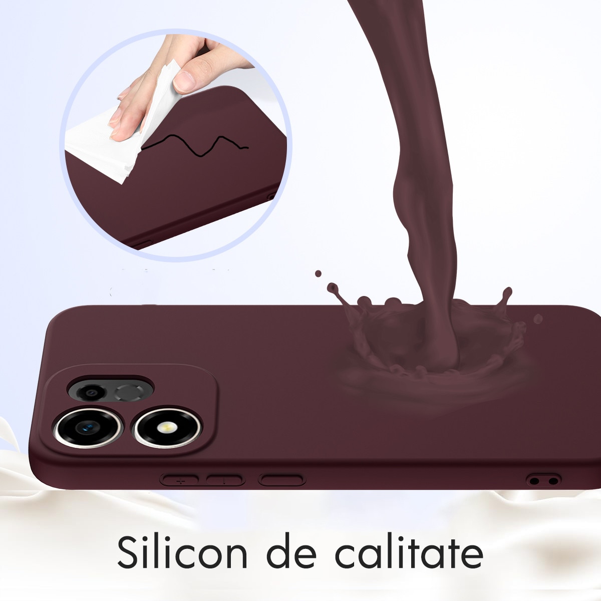 Husa pentru Honor 600 Smart Daden® Silicon SoftFlex, Ultra Slim, Protectie sporita, Interior de microfibra, Negru
