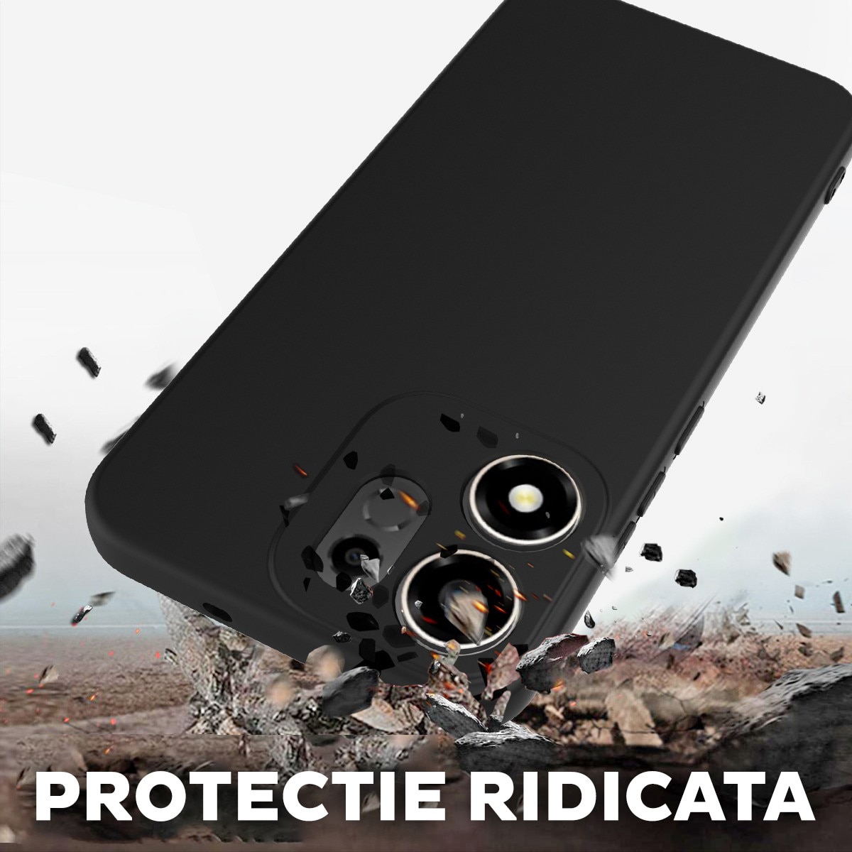 Husa pentru Honor 600 Smart Daden® Silicon SoftFlex, Ultra Slim, Protectie sporita, Interior de microfibra, Negru