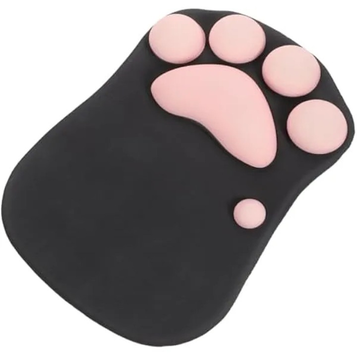 Covoras de mouse cu laba de pisica, cu suport pentru incheietura mainii, ergonomic, pentru jocuri, birou, acasa, urmarire lina, covoras de calculator, design dragut cu imprimeu de laba, 10, 63 x 7, 87 x 0, 79 in