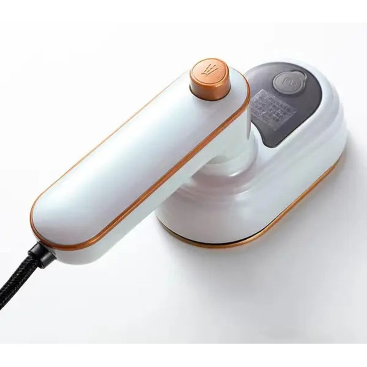 Fier de calcat portabil de mana FD-k0544-260828-406, 2-in-1 pentru uscat si aburi, placa titan, rezervor 50 ml, alb