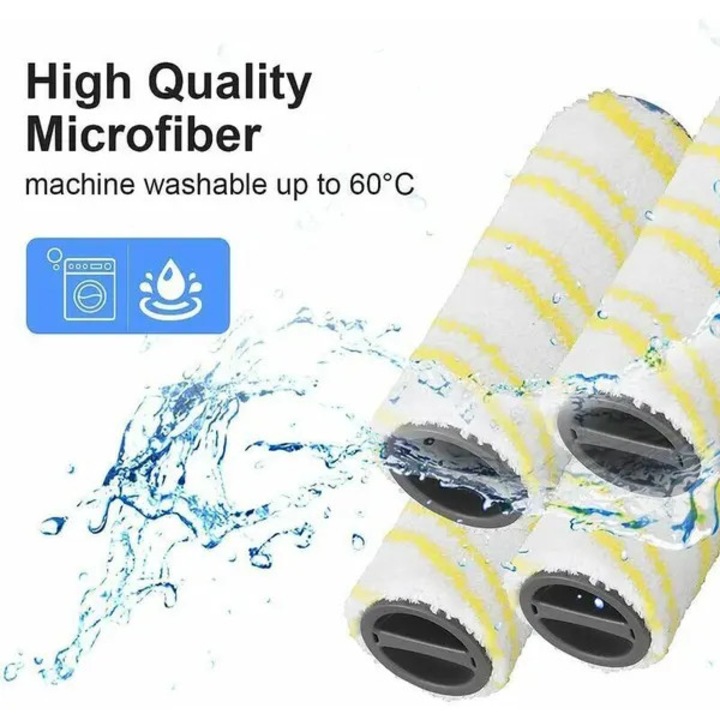 Role de schimb pentru Karcher FC3/FC5/FC7, microfibra lavabila pana la 60°C, set 4 buc., alb/galben, k0544-260905-1345