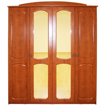 Dulap Roma 4 usi cu oglinzi, 180 x 55 x 220 cm, Visin / MDF Cedru Dulap Roma 4 usi cu oglinzi, 180 x 55 x 220 cm, Visin / MDF Cedru