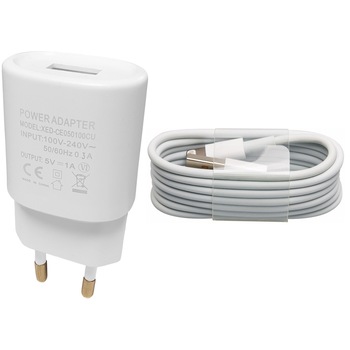 Kit Kabelwelt compatibil Apple iPhone, Incarcator si cablu Lightning, 1A, Alb Kit Kabelwelt compatibil Apple iPhone, Incarcator si cablu Lightning, 1A, Alb