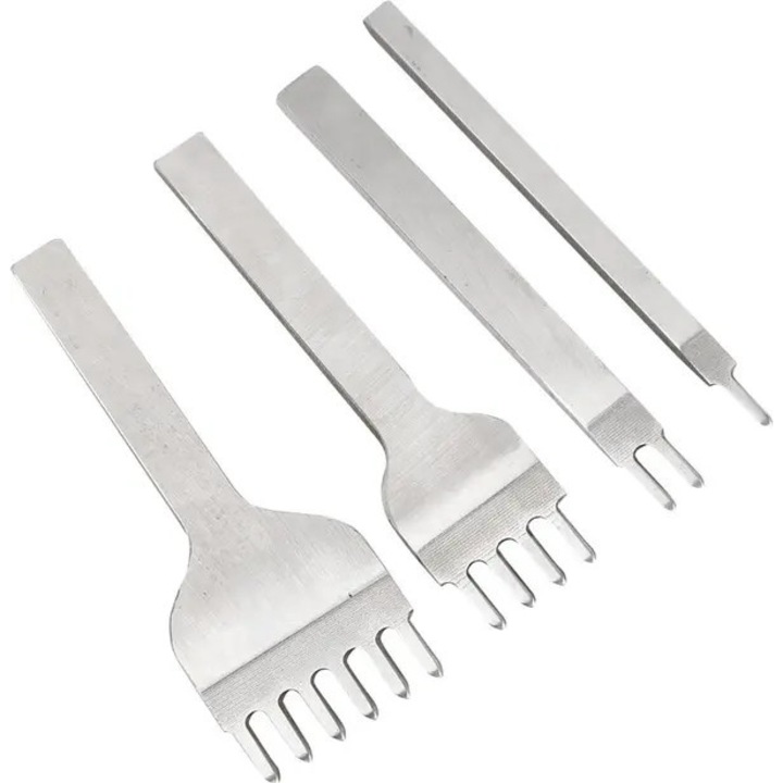 Dalte pentru piele set 4 piese VITERRA.4-25CDCJ-K0232-260831-4406, din otel rapid (HSS), dinti 5 mm, argintiu
