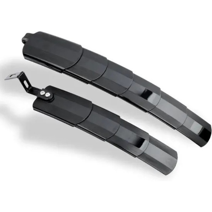 Aparatoare de noroi retracabile pentru bicicleta VITERRA.4-25CDCJ-K0232-260831-6286, set 2 buc., telescopice reglabile pentru roti 26"/27.5", fata 29.3 cm / spate 41.5 cm, plastic rezistent, negru