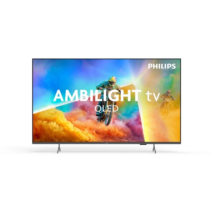 Телевизор Philips 55PQS8501/12, 55'' 4K UHD QLED (3840x2160), DVB-T/T2/T2-HD/C/S/S2, 60Hz, 3 sided Ambilight, Pixel Precise UHD, HDR10, HLG, Titan OS, 3*HDMI, 2*USB, WiFi 802.11ac, EasyLink 3.0, 12W RMS, Black 55PQS8501/12
