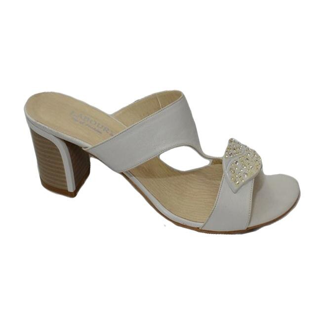 Papuci rafinati de vara, insertii cu strasurii, D&J Exclusive, Alb, 40