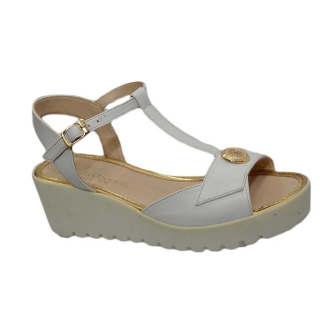 Sandale trendy cu talpa ortopedica, D&J Exclusive, Alb