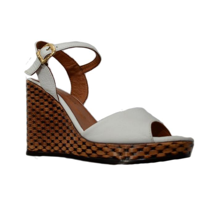 Sandale din piele naturala, D&J Exclusive, Alb