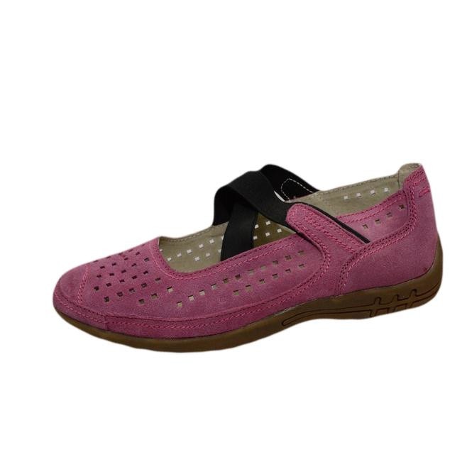 Balerini cu insertie de elastic peste picior, D&J Exclusive, Roz