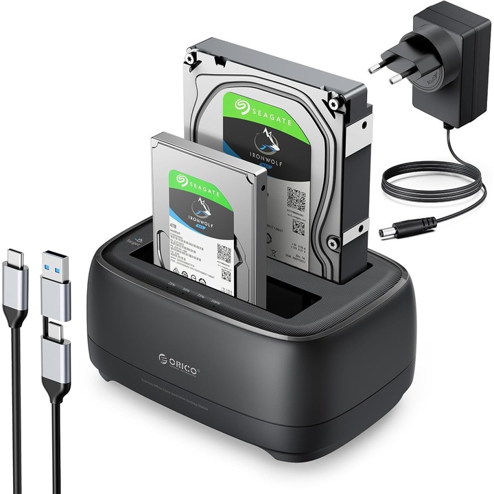 Станция за докинг ORICO HDD/SSD 2 гнезда, офлайн клониране, USB 3.2 Gen 1