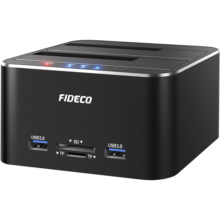 Станция за докинг FIDECO USB 3.0 Алуминиев HDD SSD четец на карти