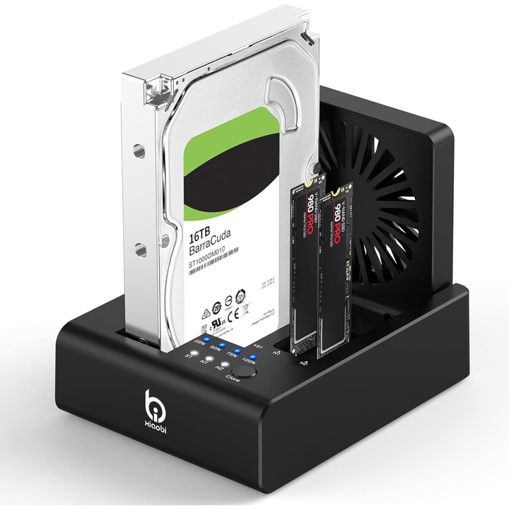 Станция за докинг SSD M.2 NVMe/SATA USB-C 10Gbps, Офлайн клониране